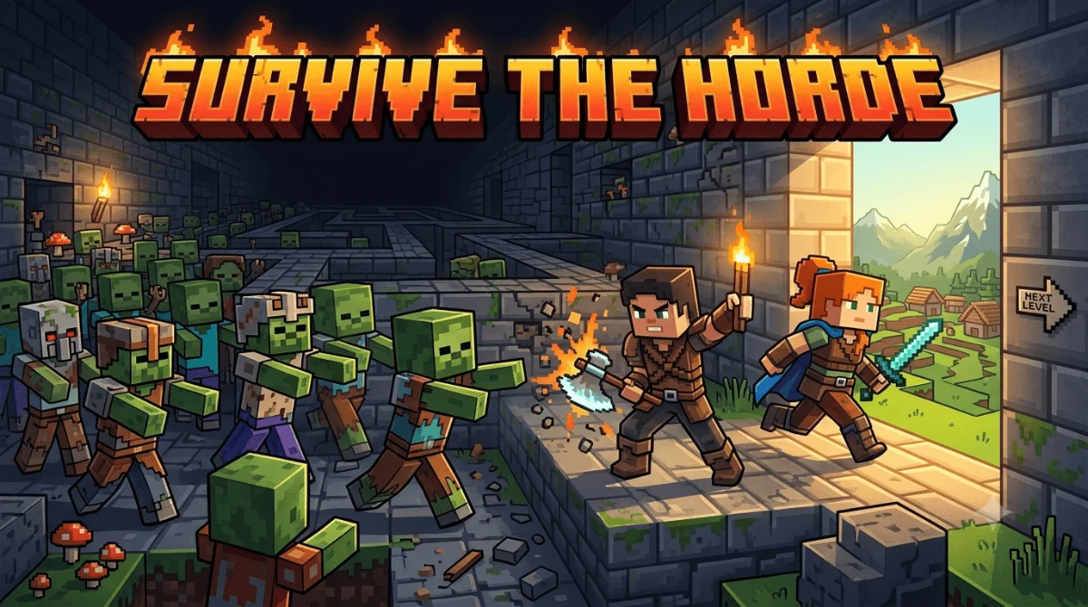 Survive the Horde Minecraft TikTok LIVE game